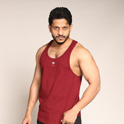 Primal Strength Gym Stringer for Men | Maroon