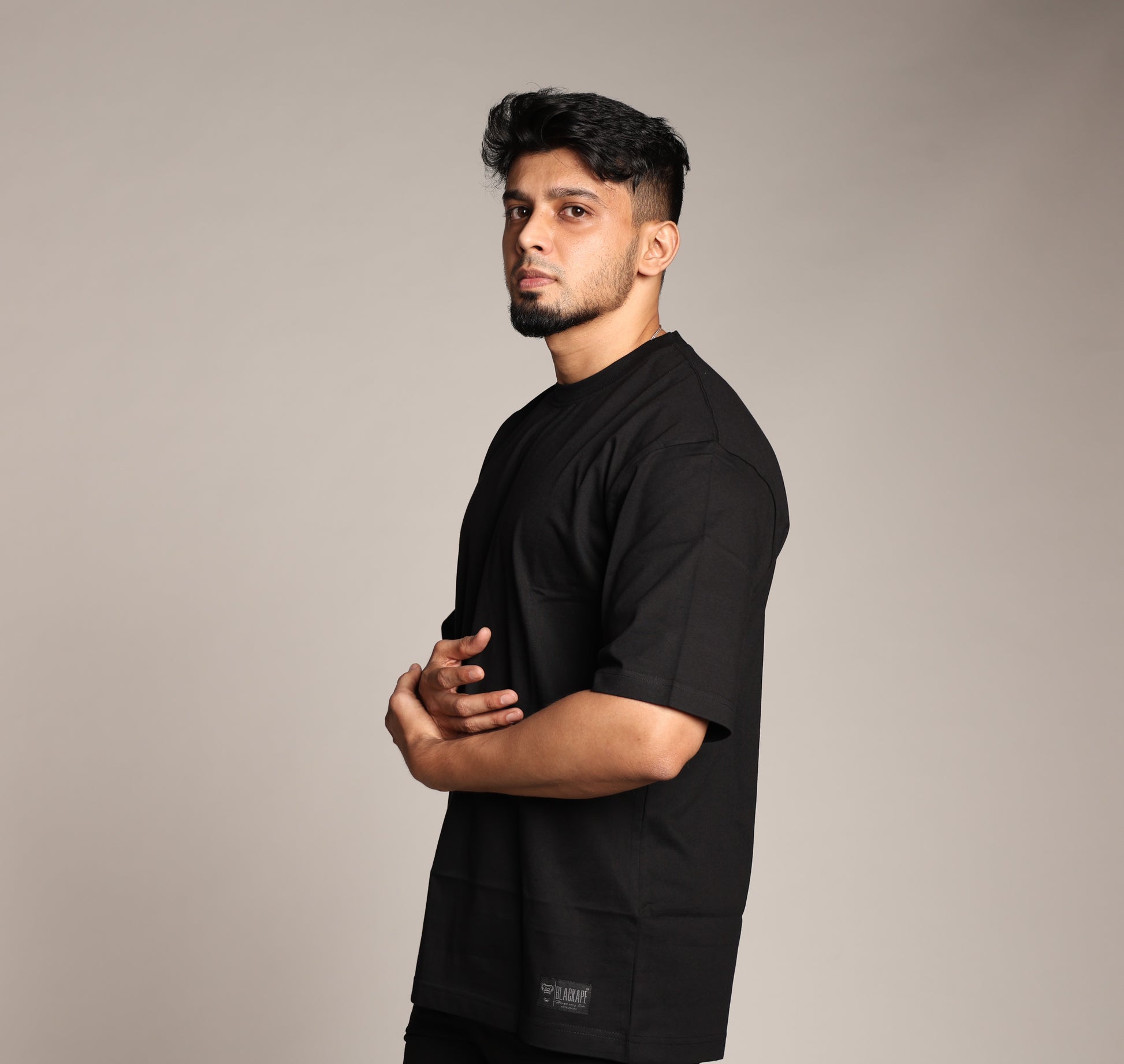 Primal Oversized T-shirt - Plain - Forged Essentials - Black - Black Ape 
