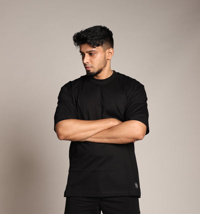 Primal Oversized T-Shirt – Plain Essential | Black
