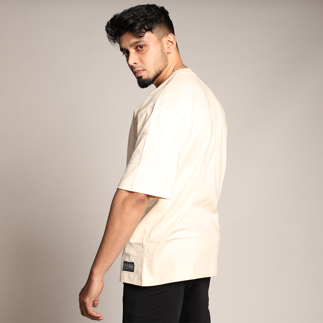 Primal Oversized T-shirt - Stronger Every Stride - Forged Essentials - White - Black Ape 