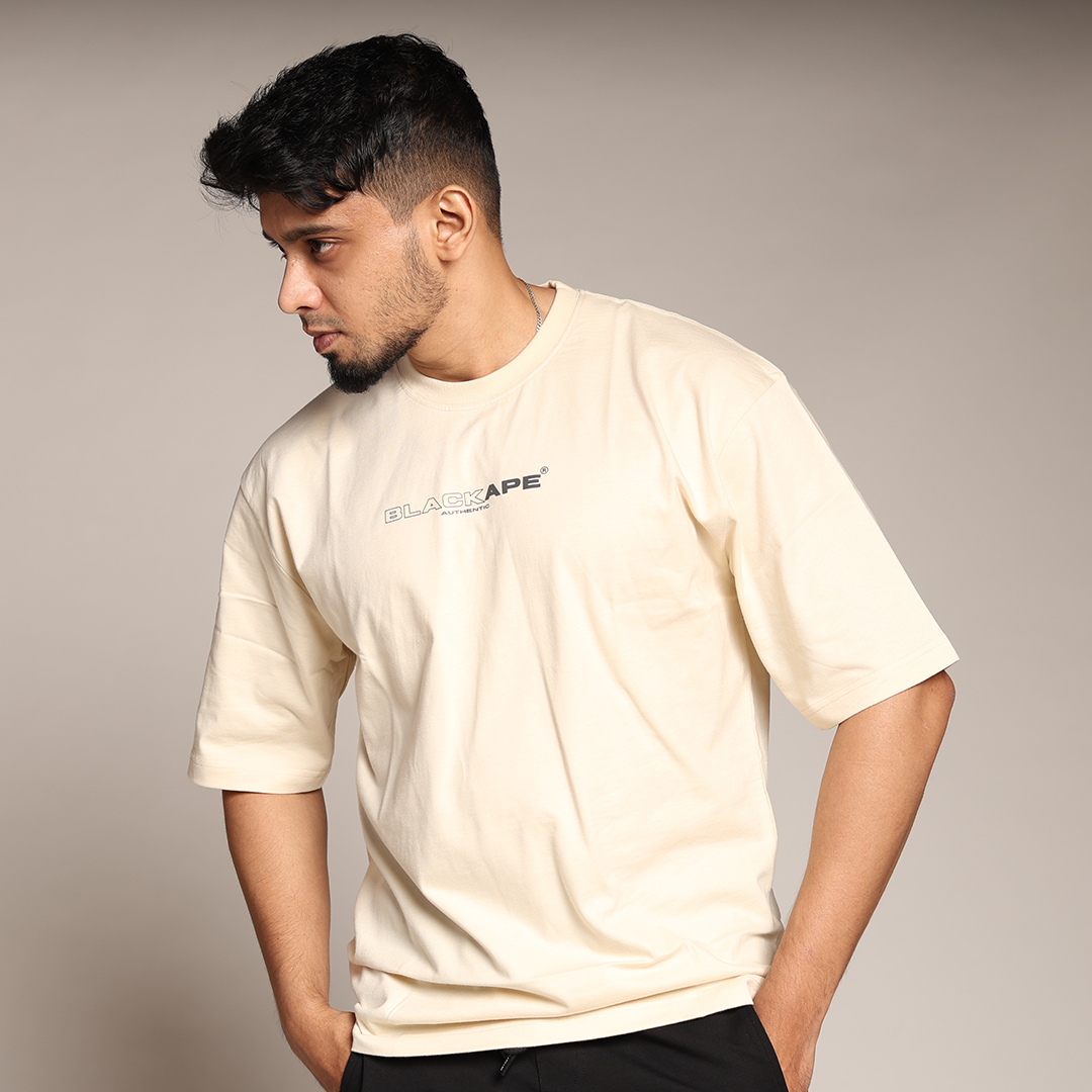 Primal Oversized T-shirt - Stronger Every Stride - Forged Essentials - White - Black Ape 