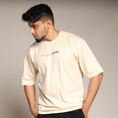 Primal Oversized T-Shirt – Stronger Every Stride | Beige