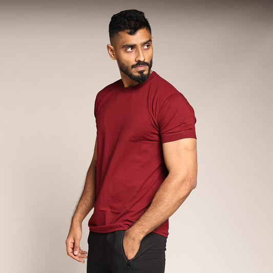 Primal Muscle Fit T-shirt - Plain - Maroon - Black Ape 