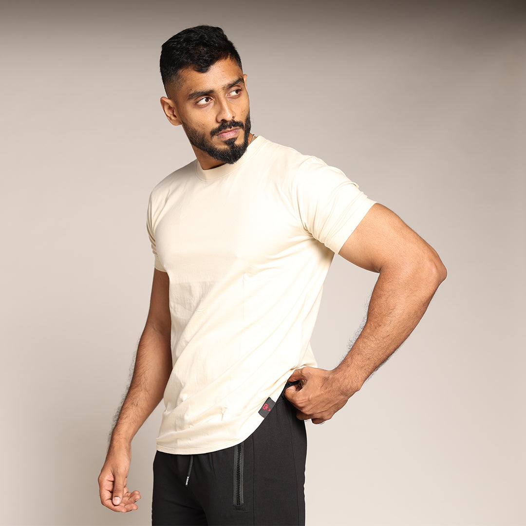Primal Muscle Fit T-shirt - Plain- White - Black Ape 