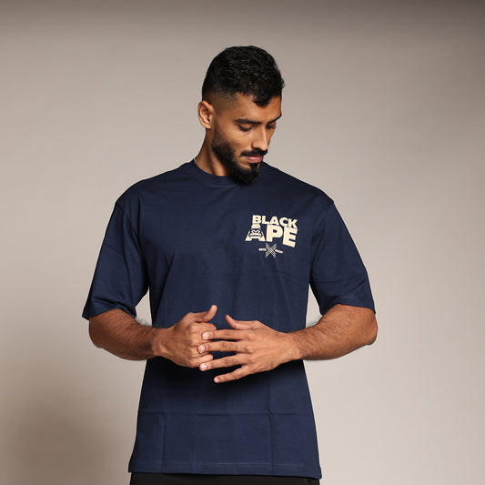 Primal Oversized T-shirt - Blackape Strength - Forged Essentials-Navy Blue - Black Ape 
