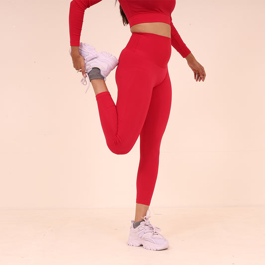 Sculpted Flow Leggings - Sculpted Essentials - Red Hot Pink - Black Ape 