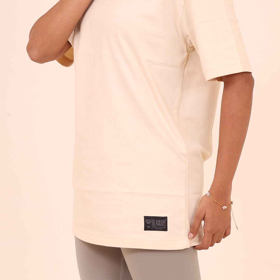 Sculpted Elevate Oversized Tee - Sculpted Essentials - Cream - Black Ape 