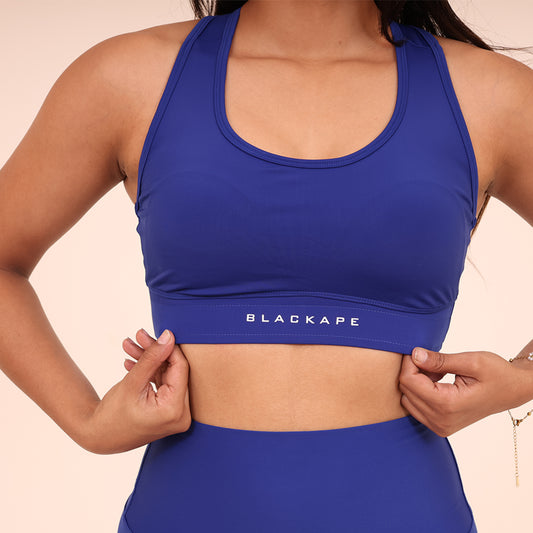 Sculpted Elevate Sports Bra- Sculpted Essentials - Royal Blue - Black Ape 