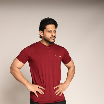 Primal Muscle Fit T-shirt - Lift Drop Repeat - Maroon