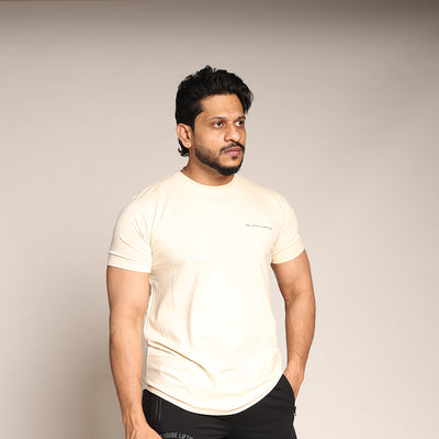 Primal Muscle Fit T-shirt - Lift Drop Repeat - Beige