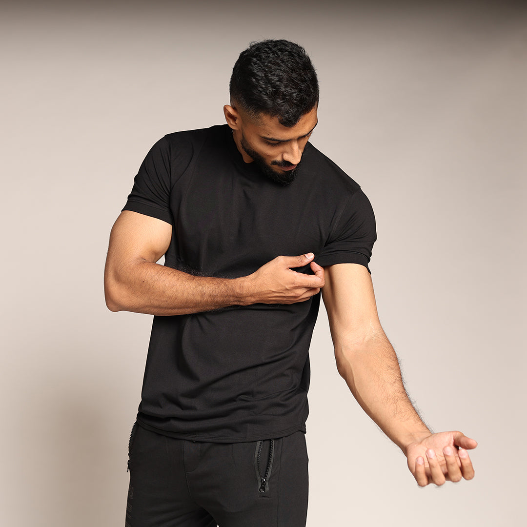 Primal Muscle Fit T-shirt - Plain - Black - Black Ape 