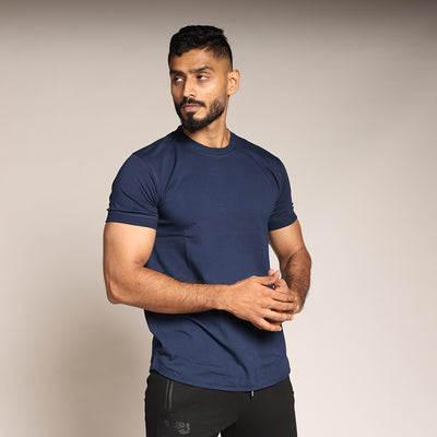 Primal Muscle Fit T-shirt - Plain - Navy Blue