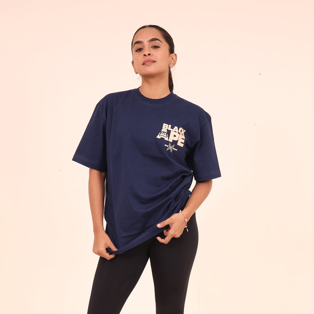 Sculpted Elevate Oversized Tee - Sculpted Essentials - Royal Blue - Black Ape 