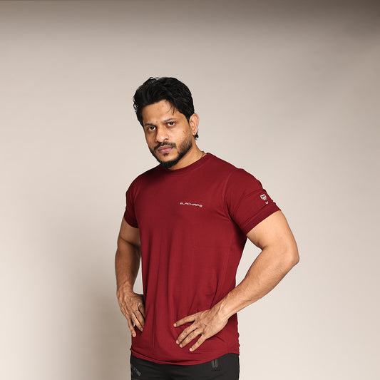 Primal Muscle Fit T-shirt - Lift Drop Repeat - Maroon - Black Ape 