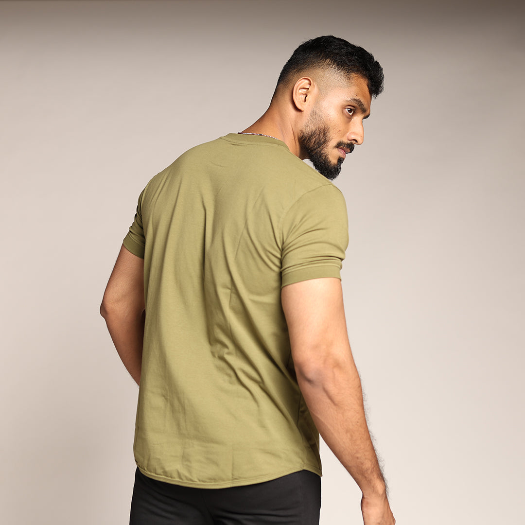 Primal Muscle Fit T-shirt - Plain - Olive Green - Black Ape 
