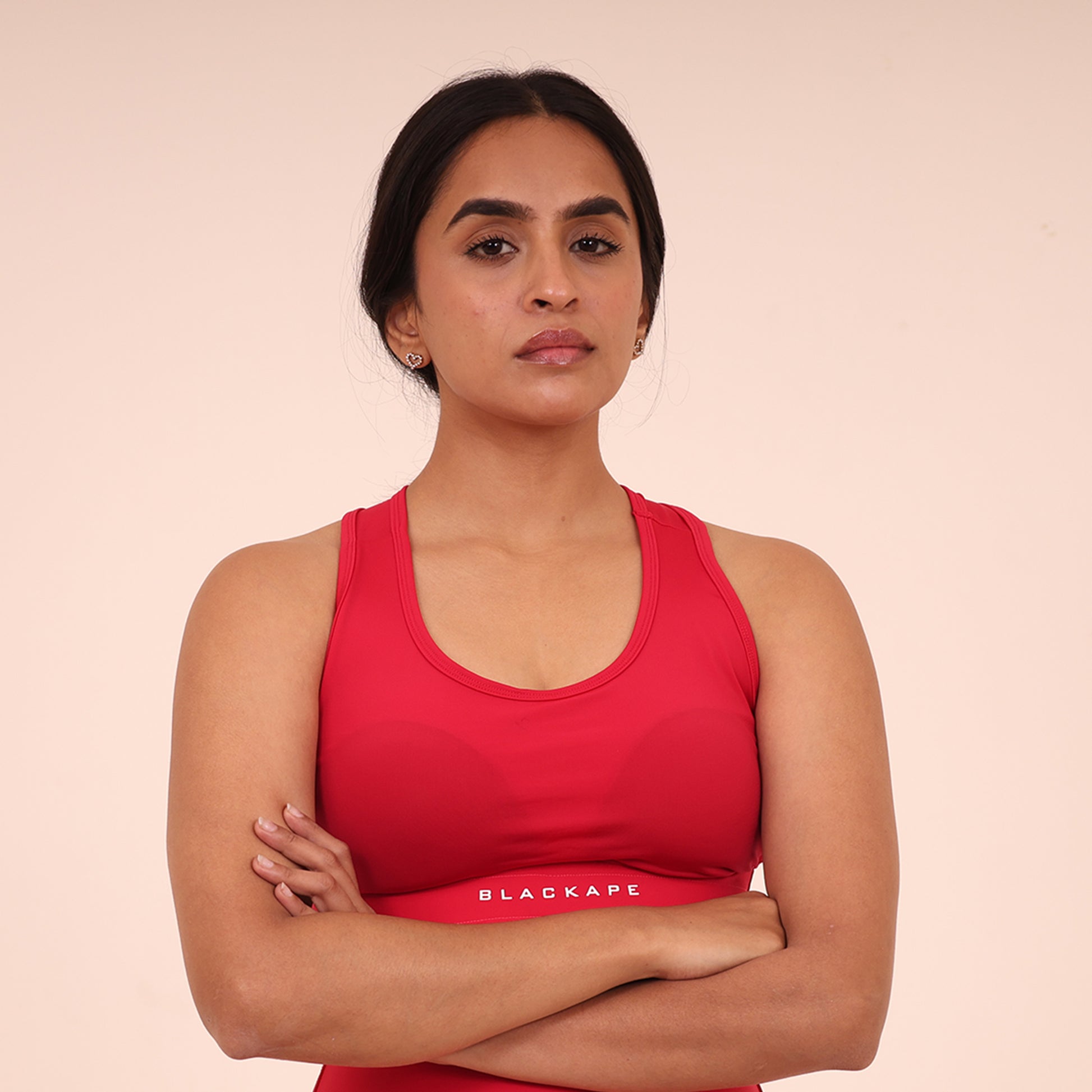 Sculpted Elevate Sports Bra- Sculpted Essentials - Red Hot Pink - Black Ape 