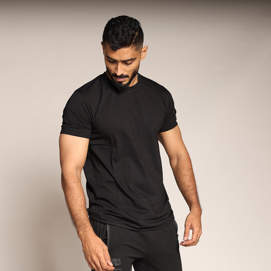 Primal Muscle Fit T-shirt - Plain - Black - Black Ape 