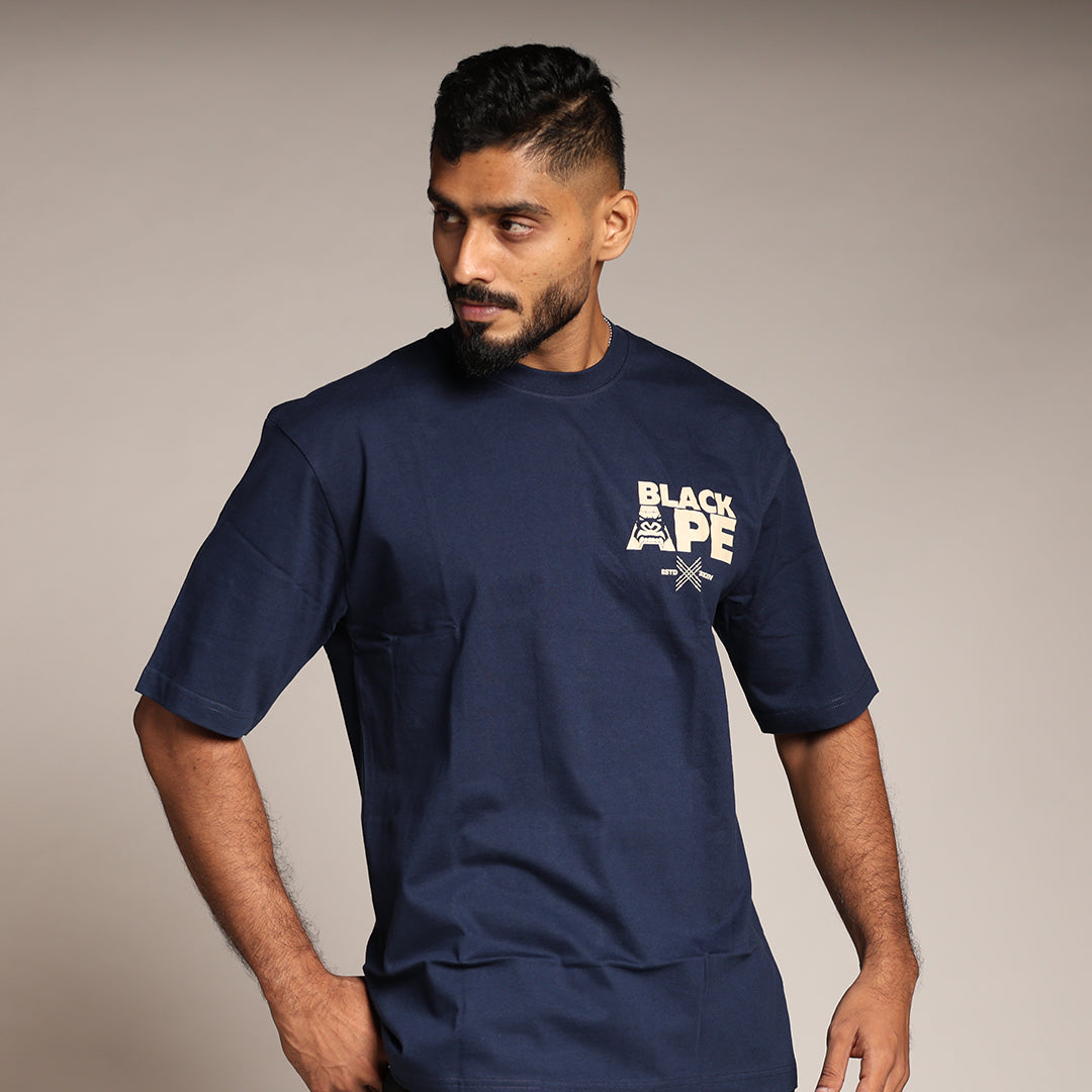 Primal Oversized T-shirt - Blackape Strength - Forged Essentials-Navy Blue - Black Ape 