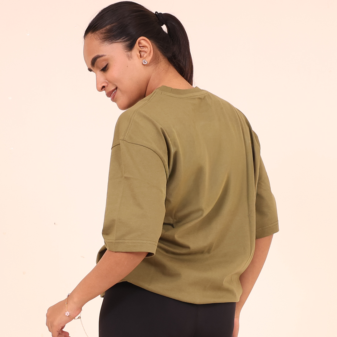 Oversized T-Shirt – Plain Essential | Olive Green