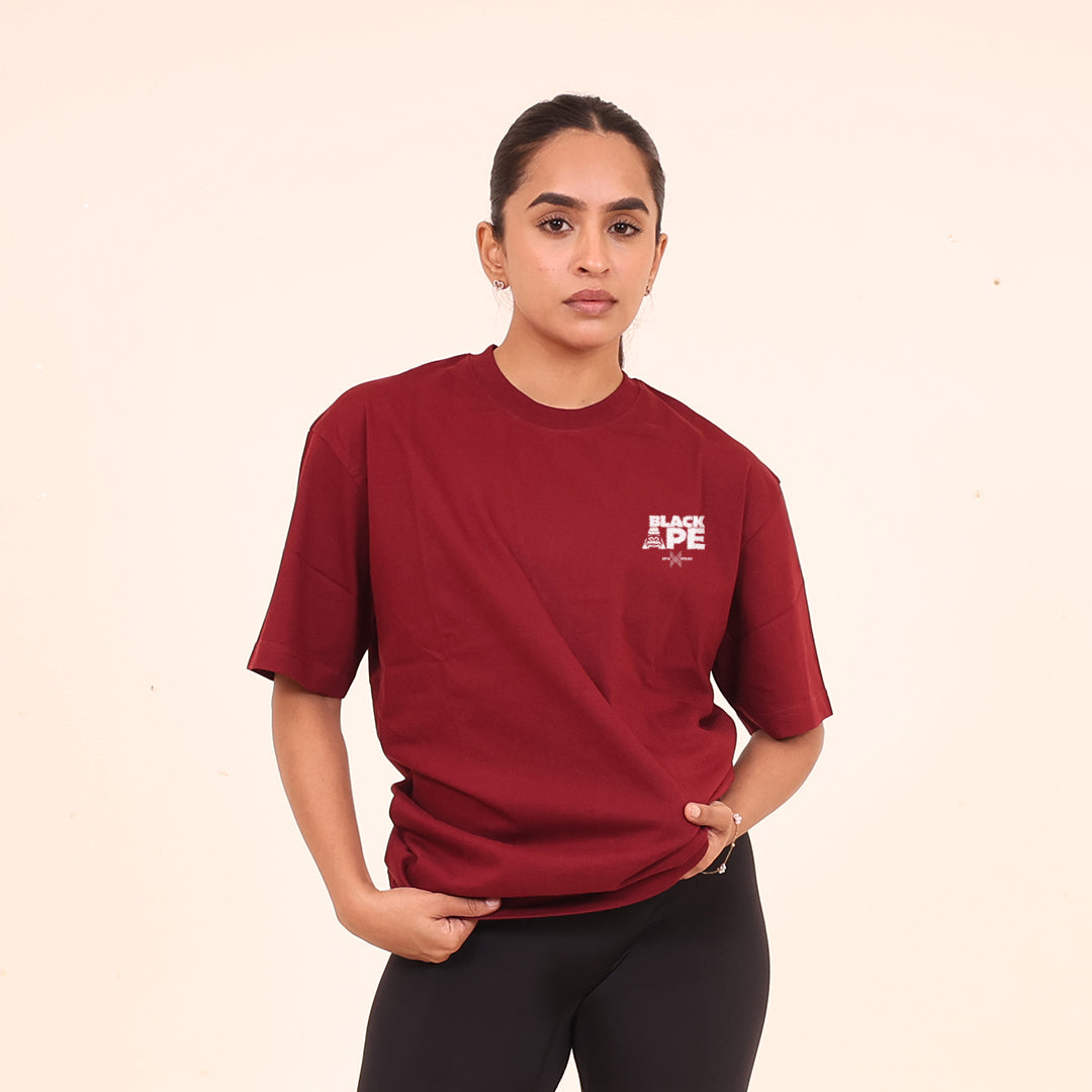 Oversized T-Shirt – Blackape Strength | Maroon