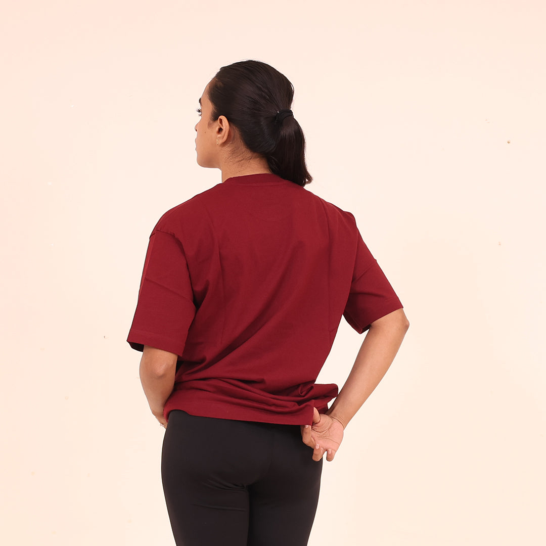Oversized T-Shirt – Blackape Strength | Maroon